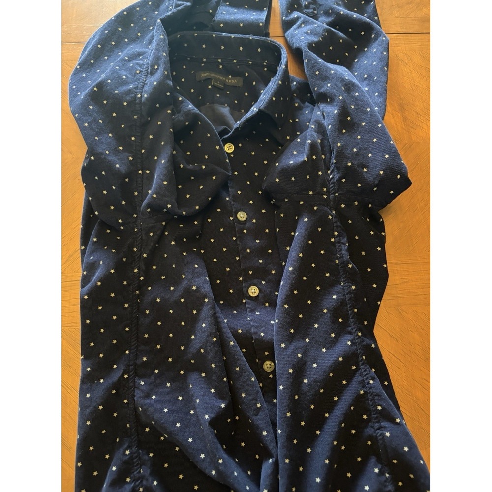 John Varvatos U.S.A. Long Sleeve Button Up Shirt Mens S Blue White Star Pattern - Picture 12 of 16